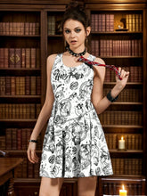 Women Summer Casual Allover Print Round Neck Tank Dress
